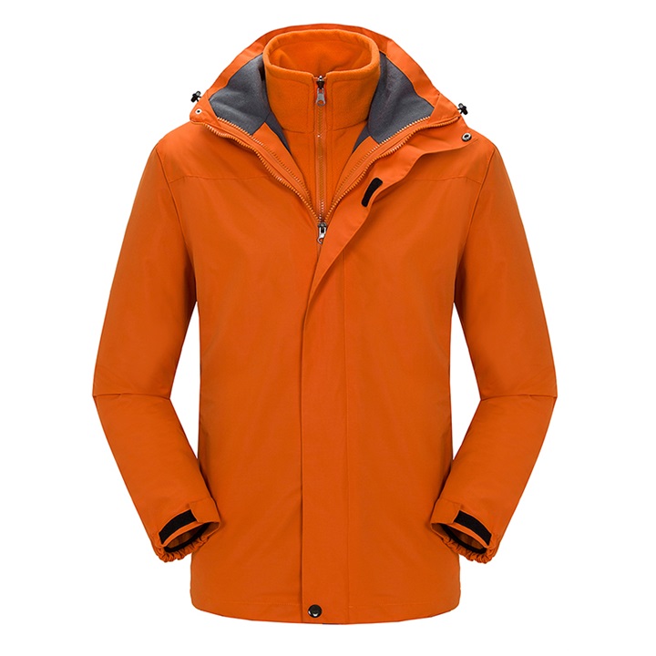 男士素色沖鋒衣兩件套沖鋒衣--湖藍色(圖2)